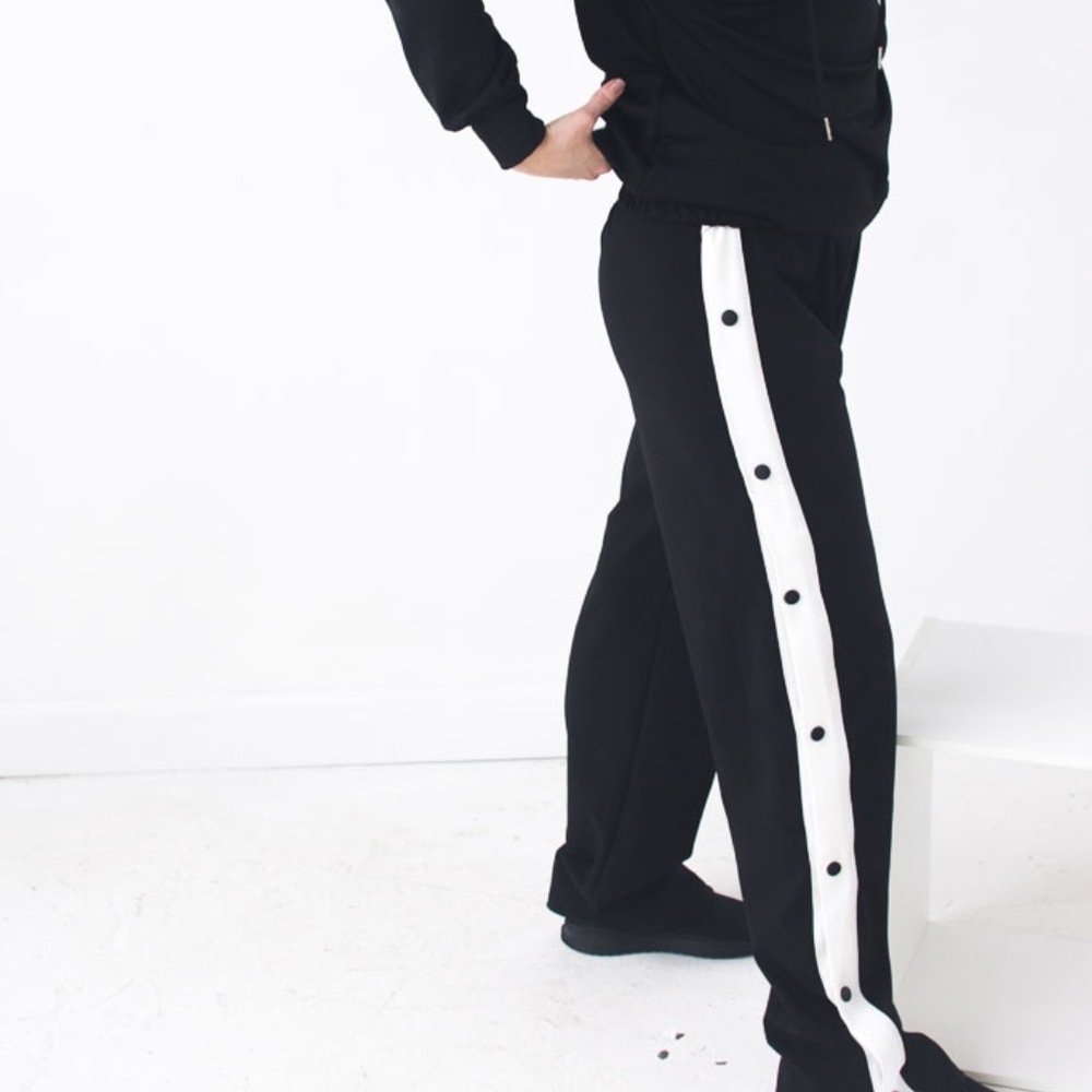 Black snap up pant